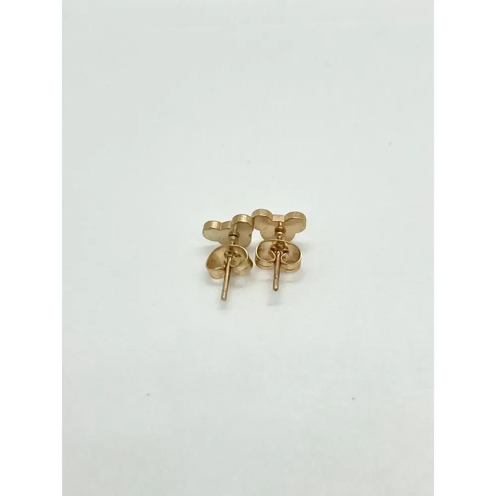 Yellow Gold Stainless Steel Mickey Mouse Silhouette Stud Earrings